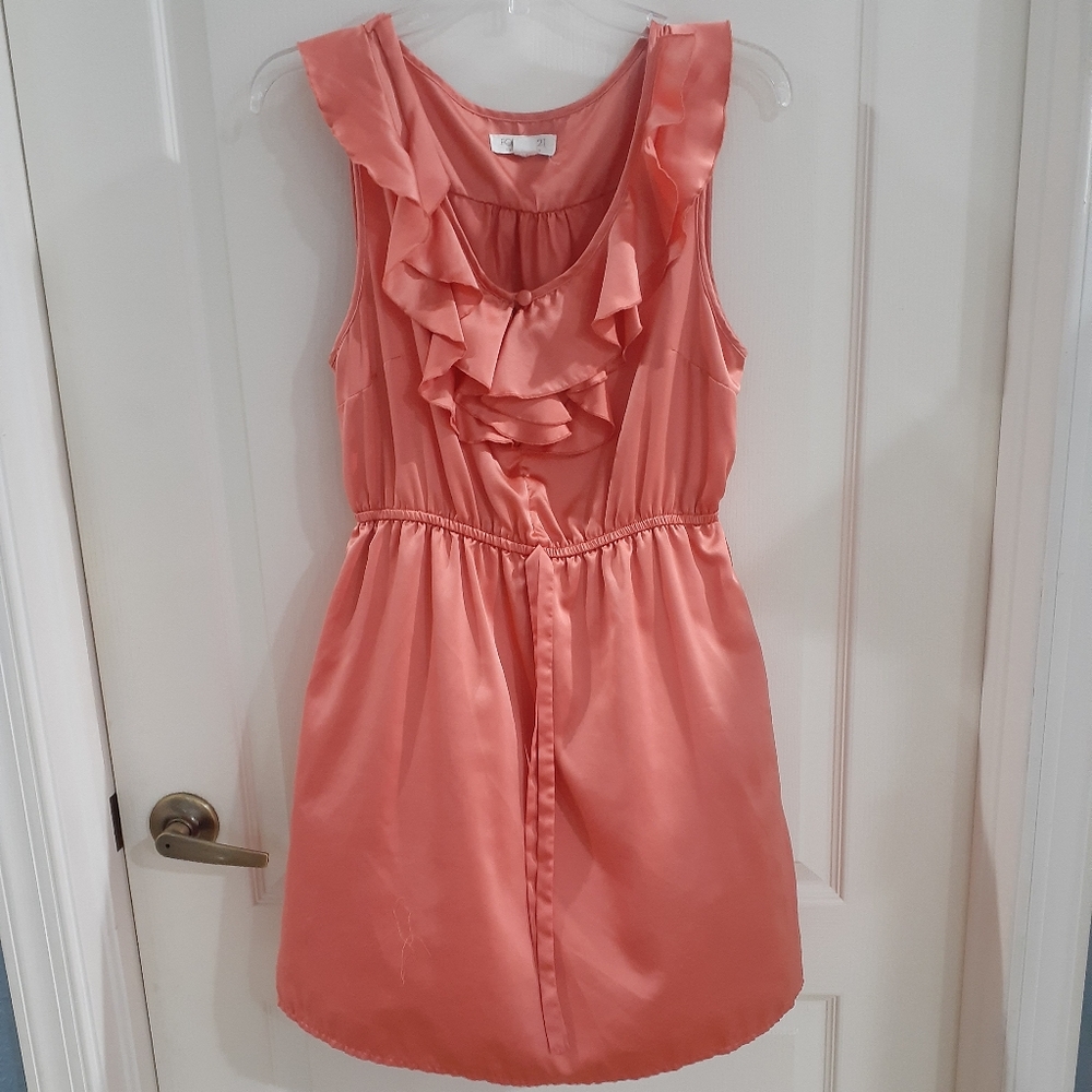 Coral silky dress